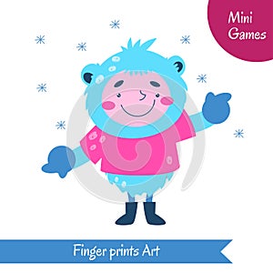 Finger prints art. Educational game for preschool children