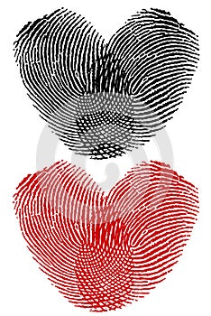 Finger prints in heart shape