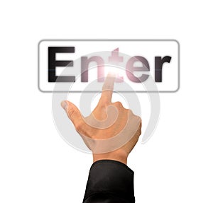 Finger push enter button