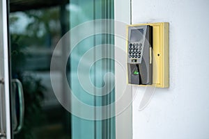 A finger scan access control system to lock and unlock doors