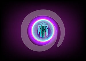 Finger scan touch display security control identification technology abstract background vector illustration