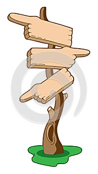 Finger signs on tree