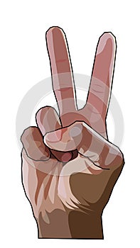 Finger symbol of peace photo