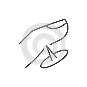 Finger tingling line outline icon