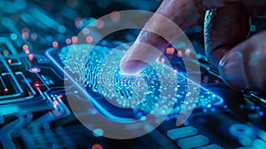 The Biometric Fingerprint Scan. AI generated