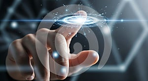 Finger touch technology interface connection digital innovation future network ai iot