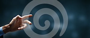 Finger touches virtual screen press