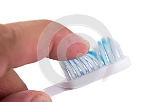 Finger touching soft and slim tapered toothbrush bristle
