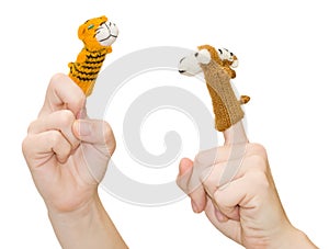 Finger-type theatre with puppets