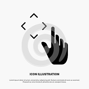 Finger, Up, Gestures, Move solid Glyph Icon vector