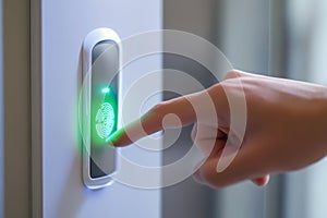 Finger using biometric scanner for secure access