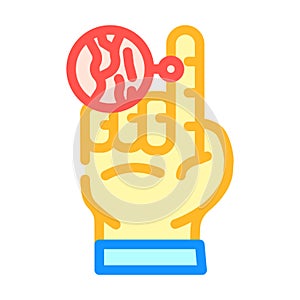 finger vein recognition color icon vector illustration