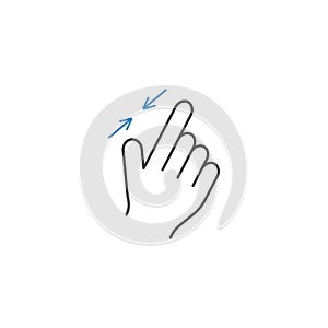 2 Finger zoom out line icon, hand gestures