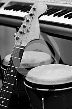 Fingerboard guitar closeup