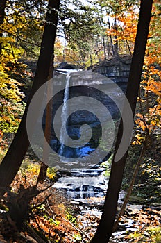 FingerLakes Carpenter Falls view from bottom of creek