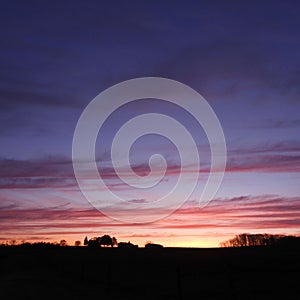 FingerLakes country farm sunrise overlooking Cayuga Lake