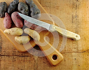 Fingerling Potatoes with Knife