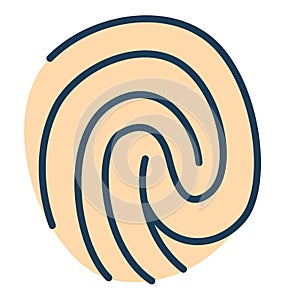 Fingermark fingerprint single isolated icon with filled line style