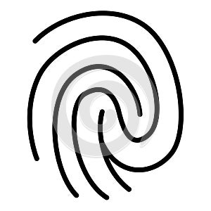 Fingermark fingerprint single isolated icon with outline style