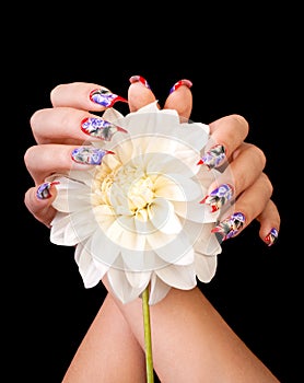 Fingernails and flower