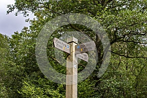 A Fingerpost Footpath sign on the Four Falls Walk in the Brecon Beacons photo