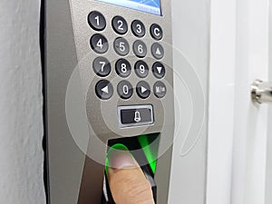 Fingerprint and access control in a office building