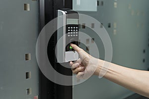 Fingerprint and access control in a office building