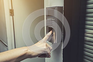 Fingerprint and access control in a office building