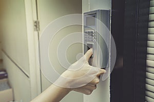 Fingerprint and access control in a office building