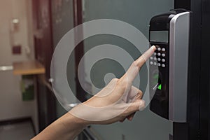 Fingerprint and access control in a office building