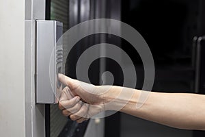 Fingerprint and access control in a office building