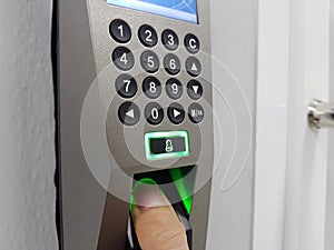 Fingerprint and access control in a office building