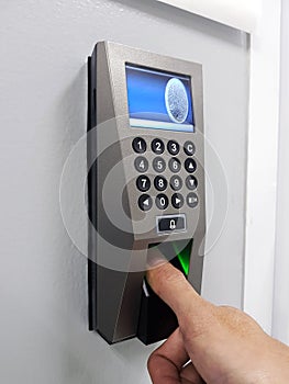 Fingerprint and access control in a office building