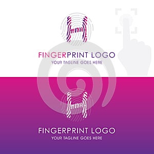 Fingerprint Alphabet Letter H Logo
