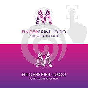 Fingerprint Alphabet Letter M Logo