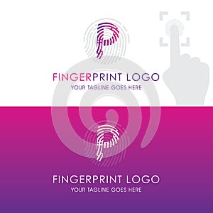 Fingerprint Alphabet Letter P Logo