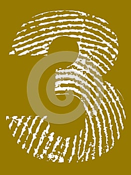 Fingerprint Alphabet - Number 3