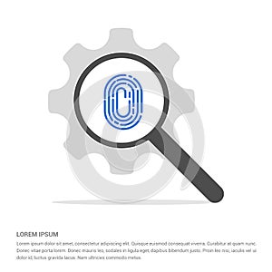 Fingerprint App icon Search Glass with Gear Symbol Icon template