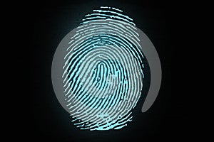 Fingerprint on the background of the binary code