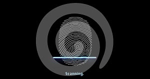 Fingerprint biometric security access animation - access granted