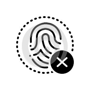 Black solid icon for Fingerprint,  cancelation and biometry photo