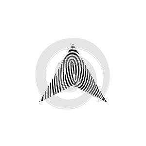 Fingerprint Concave Quadrilateral Icon Vector Design photo