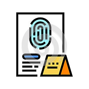 fingerprint crime color icon vector illustration