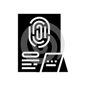 fingerprint crime glyph icon vector illustration