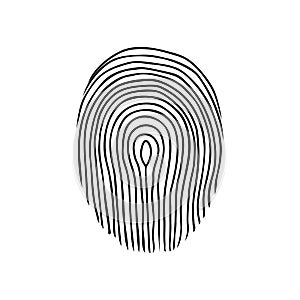 Fingerprint or dactylogram. The evidence in the detective investigation of the crime. Symbol of the protection system