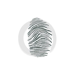 Fingerprint dactylogram finger-mark on white background
