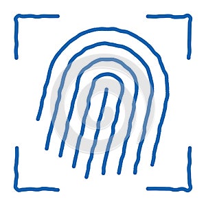 Fingerprint Dactylogram Scanner doodle icon hand drawn illustration