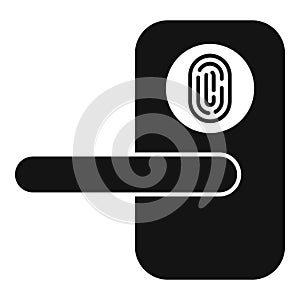 Fingerprint door lock icon simple vector. Access approve