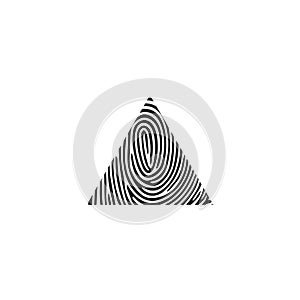 Fingerprint Equilateral Triangle Icon Vector Design