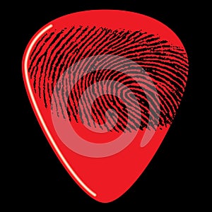 Fingerprint on guitar pick